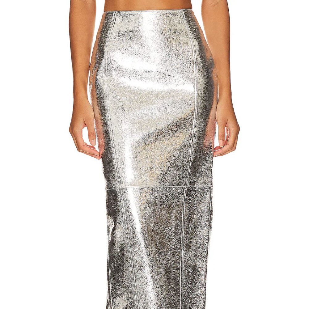 Silver Leather Low Rise Liza Retrofete Skirt - Large NWT - Picture 9 of 11